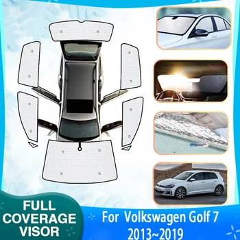 Автомобильный Солнцезащитный Козырек С Полным Покрытием Для Volkswagen VW Golf 7 Golf7 Mk7 5G 2013 ~ 2019 Передний Задний Боковой Солнцезащитный Козырек Для Окон Аксессуары