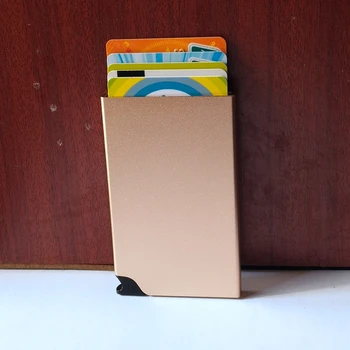 2021 Горячий автоматический алюминиевый держатель для удостоверения личности Silde, мужской деловой RFID-блокирующий кошелек, чехол для защиты кредитных карт, карманный кошелек
