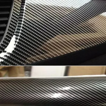Глянцевая черная и серебристая 2D виниловая пленка из углеродного волокна DIY Автомобильная наклейка Декоративная для автомобиля мотоцикла 2 цвета