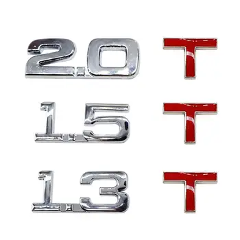 3D Металл 1,6 1,8 2,0 3,0 Т Логотип Эмблема Значок Наклейки для стайлинга автомобилей Переводные картинки Декор