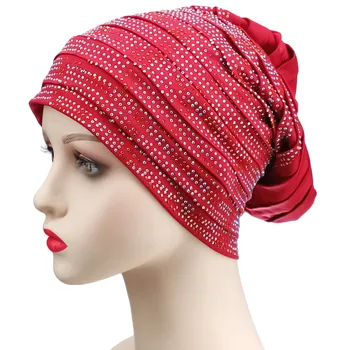 Модный Африканский головной убор 2023 года, мусульманский тюрбан, Однотонная Шляпка, женская повязка на голову, готовые к ношению африканские Хиджабы